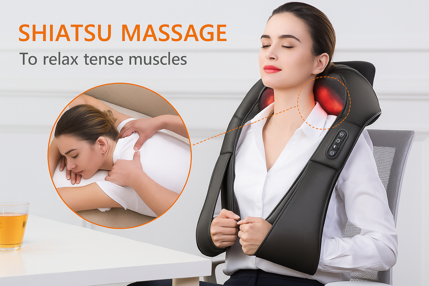 Soothing Heat Therapy – Optional heat function enhances relaxation, improves blood circulation, and melts away daily stress