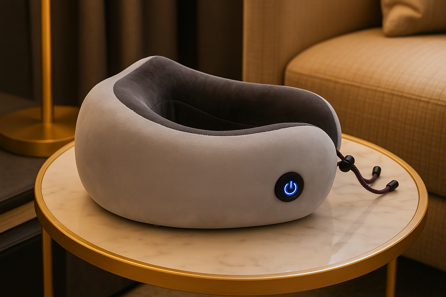 Electric Heated Neck Massager Pillow – U Shape Travel & Car Vibration Cushion