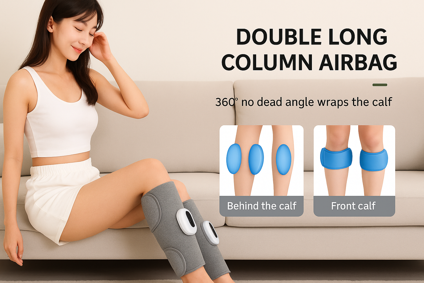 Wireless Air Compression Leg Massager – Calf Massage for Circulation & Pain Relief