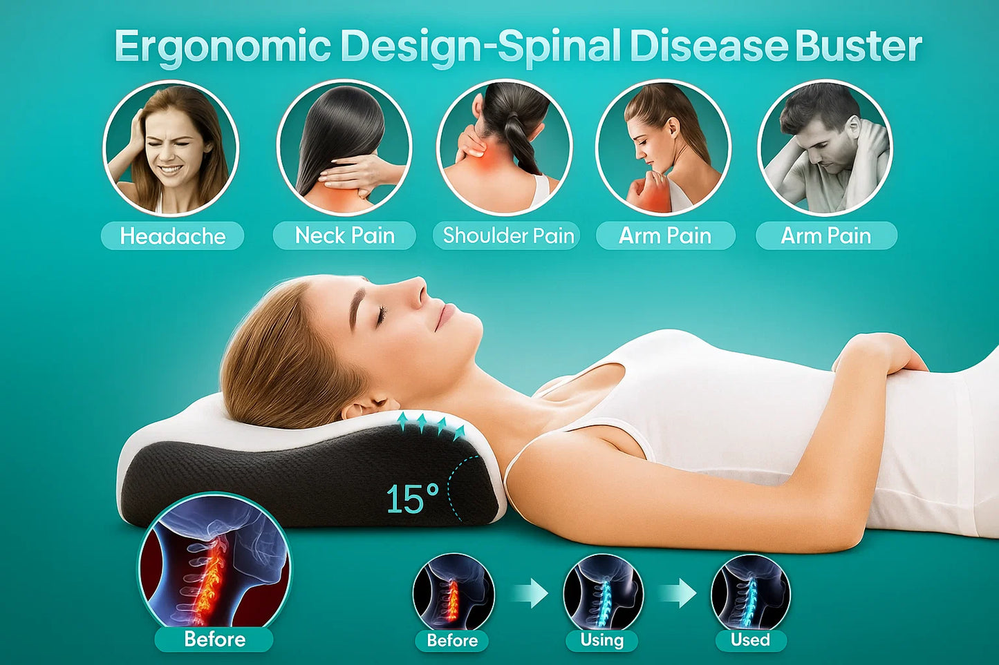 ErgoButterfly™ Memory Foam Cervical Pillow – Neck & Shoulder Pain Relief Orthopedic Pillow