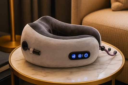 Electric Heated Neck Massager Pillow – U Shape Travel & Car Vibration Cushion