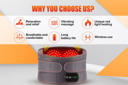 Wireless Heated Lumbar Massage Belt – Back Support & Pain Relief Waist Massager