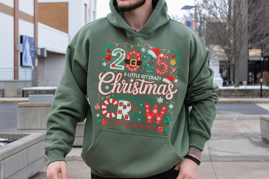 2025 Christmas Crew Hoodie: Funny Matching Family Holiday Sweater