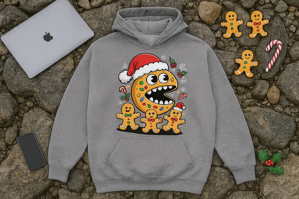 Funny Christmas Hoodie: Gingerbread Cookie Monster Sweatshirt