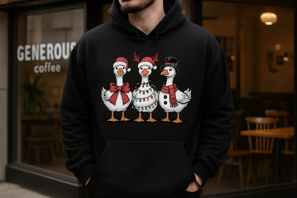 Funny Christmas Goose Hoodie: Unisex Holiday Sweatshirt