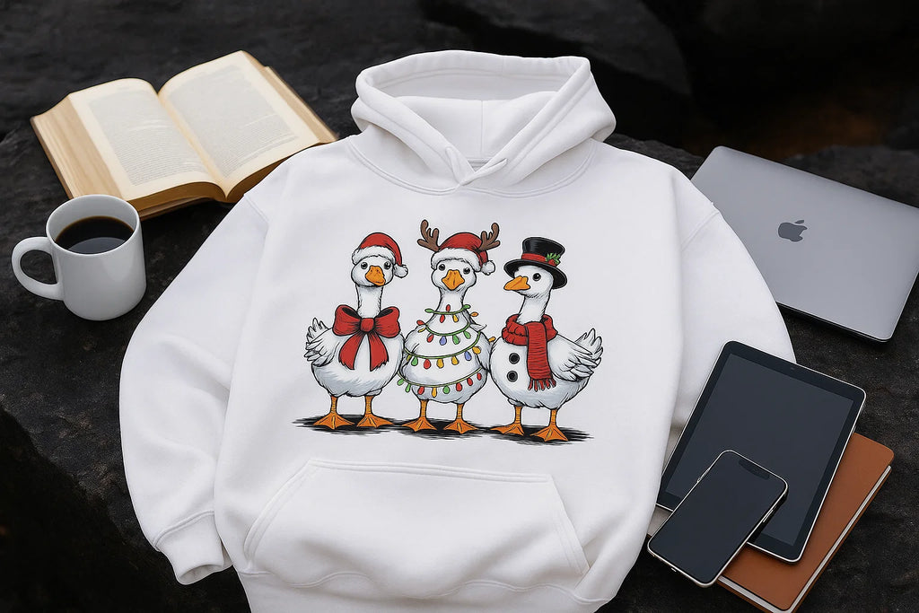 Funny Christmas Goose Hoodie: Unisex Holiday Sweatshirt