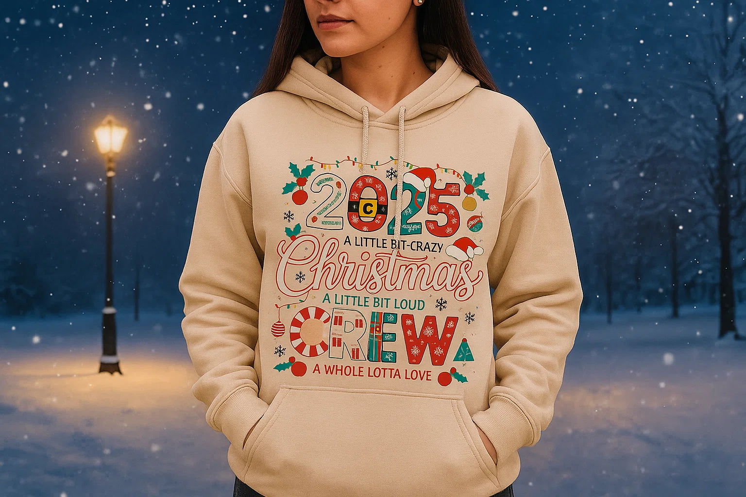 2025 Christmas Crew Hoodie: Funny Matching Family Holiday Sweater