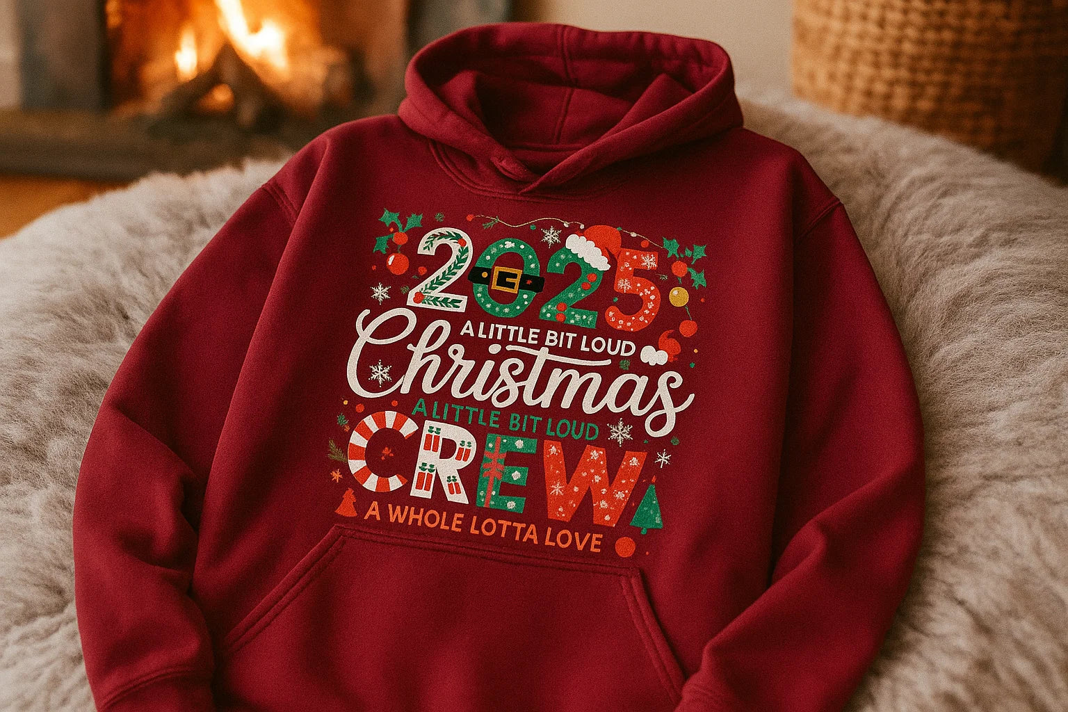 2025 Christmas Crew Hoodie: Funny Matching Family Holiday Sweater