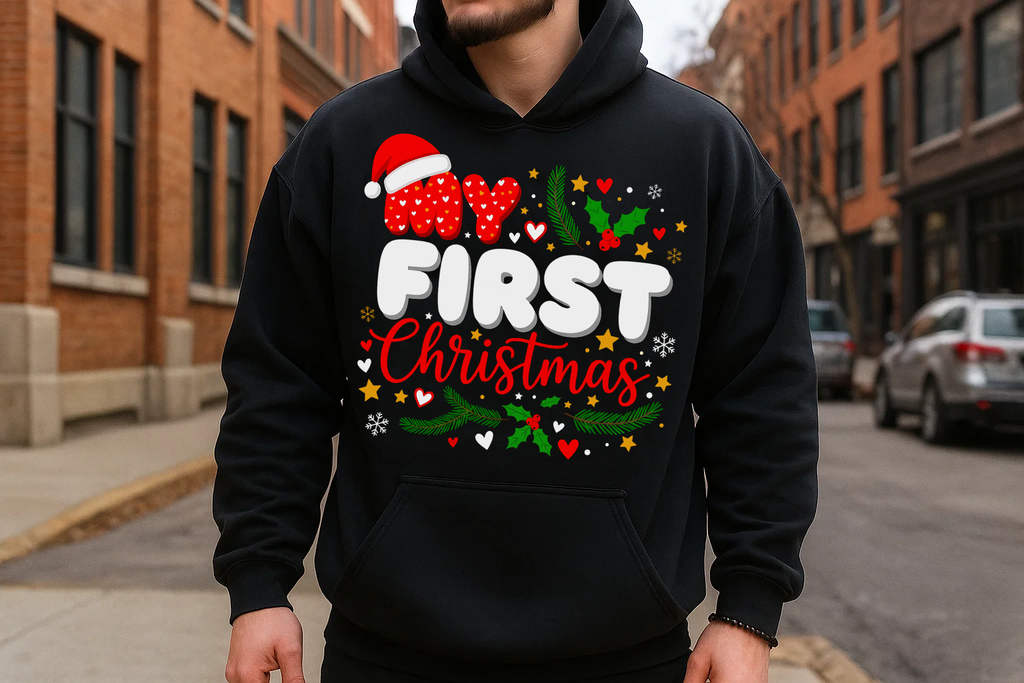 Festive “Our First Christmas Together” Hoodie, Cozy Holiday Sweatshirt, Matching Family Christmas Outfit, Cute Couple Xmas Gift