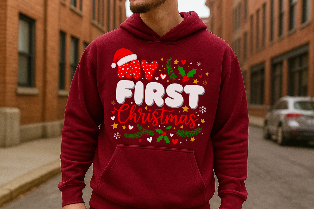 Festive “Our First Christmas Together” Hoodie, Cozy Holiday Sweatshirt, Matching Family Christmas Outfit, Cute Couple Xmas Gift