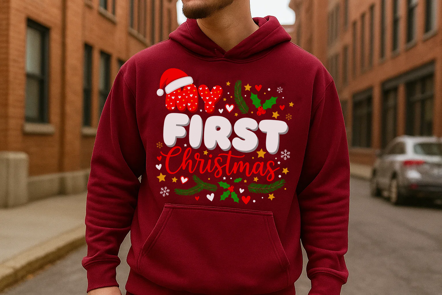 Festive “Our First Christmas Together” Hoodie, Cozy Holiday Sweatshirt, Matching Family Christmas Outfit, Cute Couple Xmas Gift