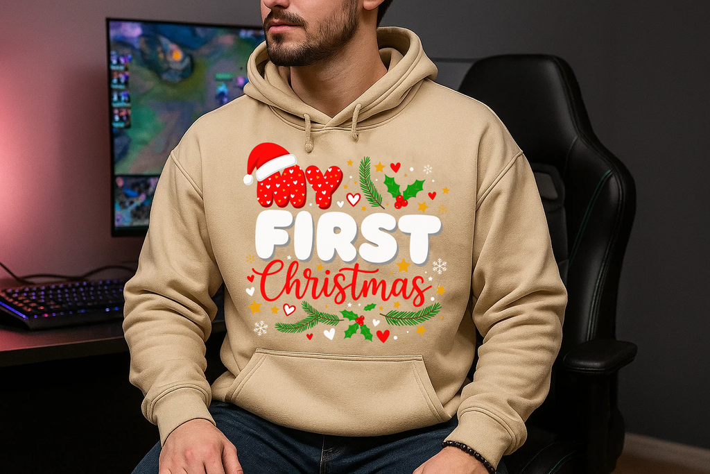 Festive “Our First Christmas Together” Hoodie, Cozy Holiday Sweatshirt, Matching Family Christmas Outfit, Cute Couple Xmas Gift