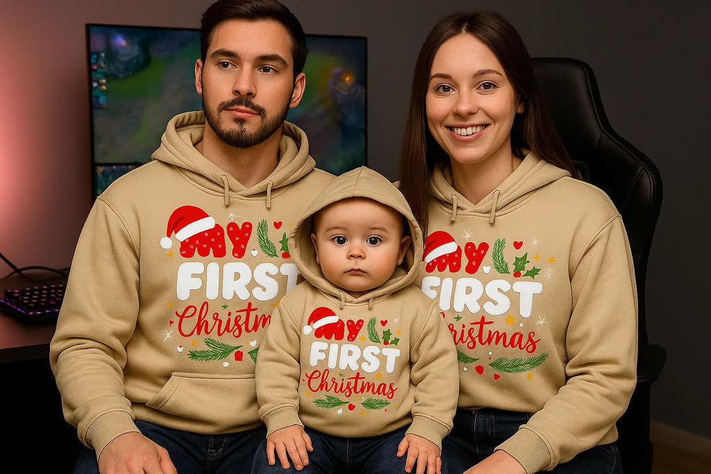 Festive “Our First Christmas Together” Hoodie, Cozy Holiday Sweatshirt, Matching Family Christmas Outfit, Cute Couple Xmas Gift